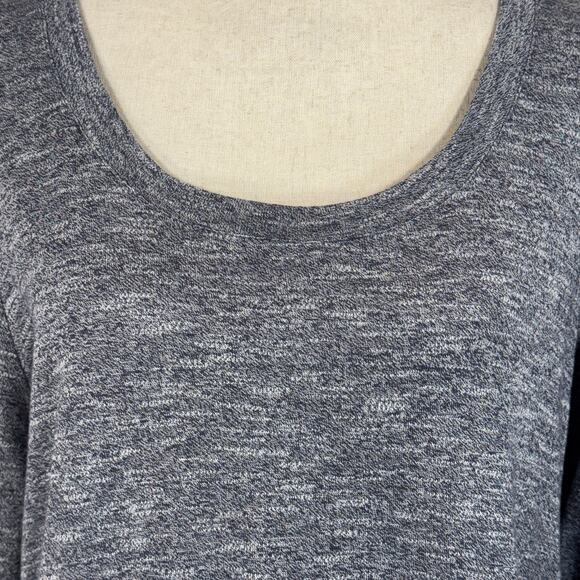 J. Jill Large Knit Tunic Top Long Sleeve Marled Hi-Low Hem Stretch Scoop Neck - Picture 2 of 9